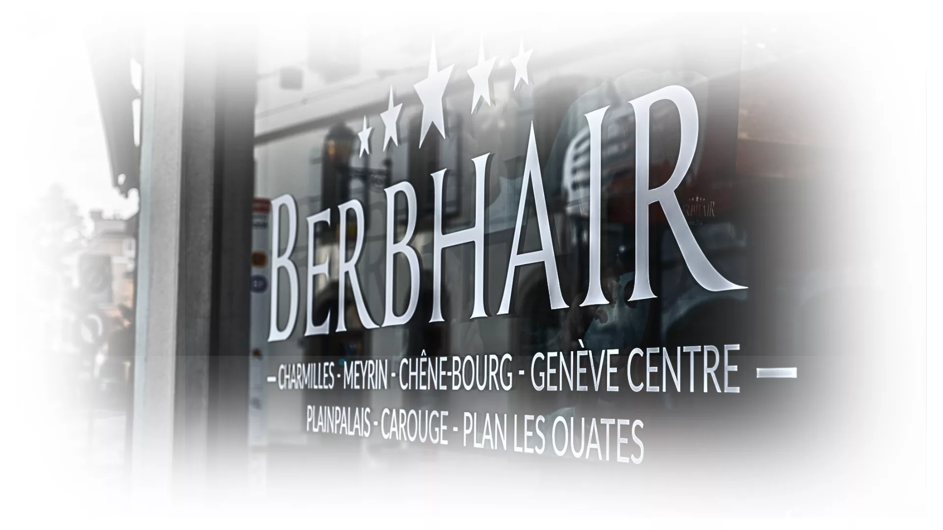 Salon barber carouge sign in Geneva, Switzerland